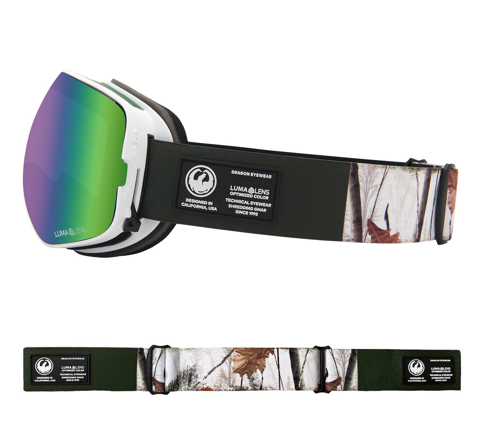 X2s - Alpine Camo with Lumalens Green Ionized & Lumalens Amber Lens