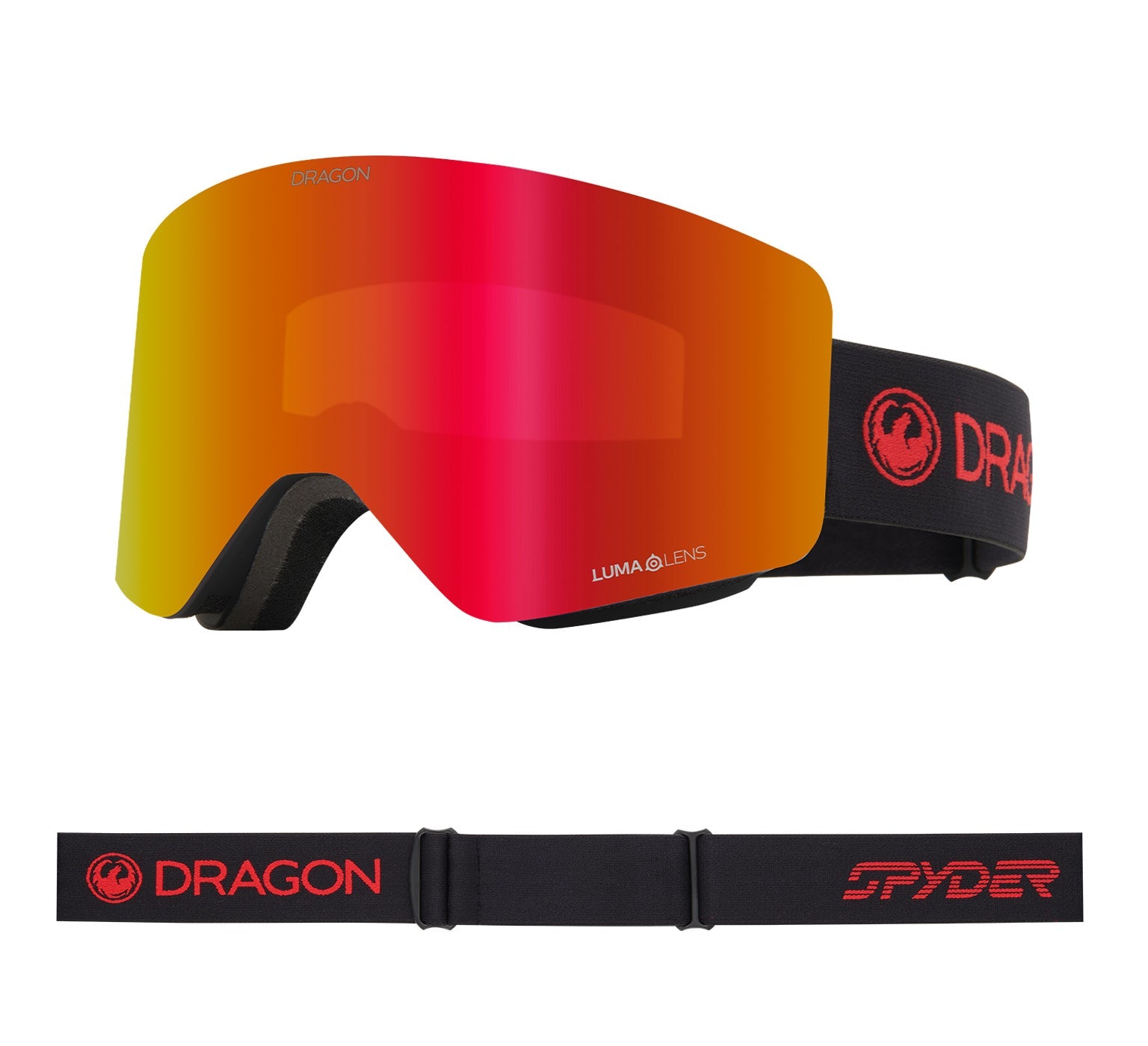 R1 OTG - Black Red Spyder Collab with Lumalens Red Ionized & Lumalens Light Rose Lens