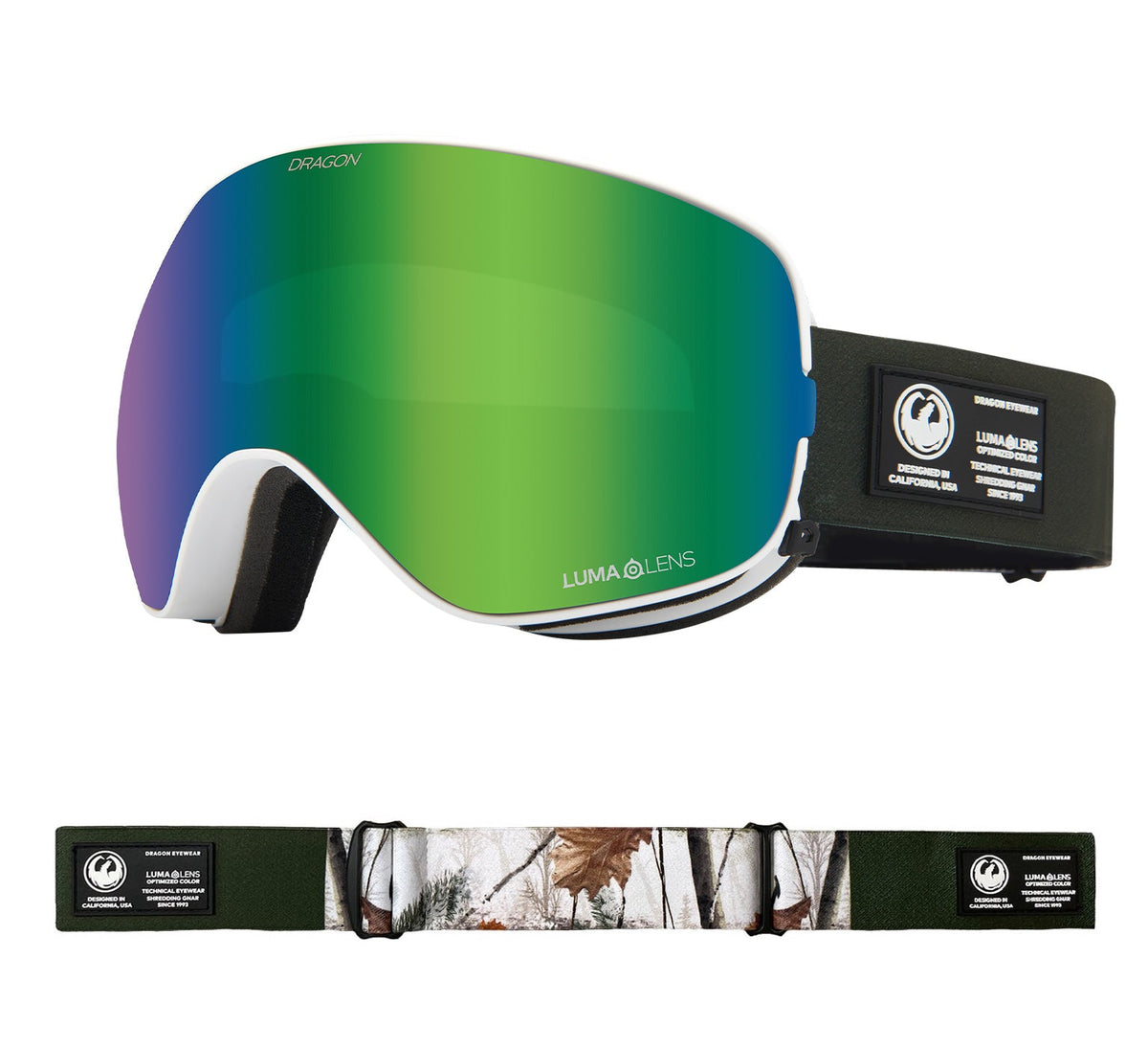 X2s - Alpine Camo with Lumalens Green Ionized &amp; Lumalens Amber Lens