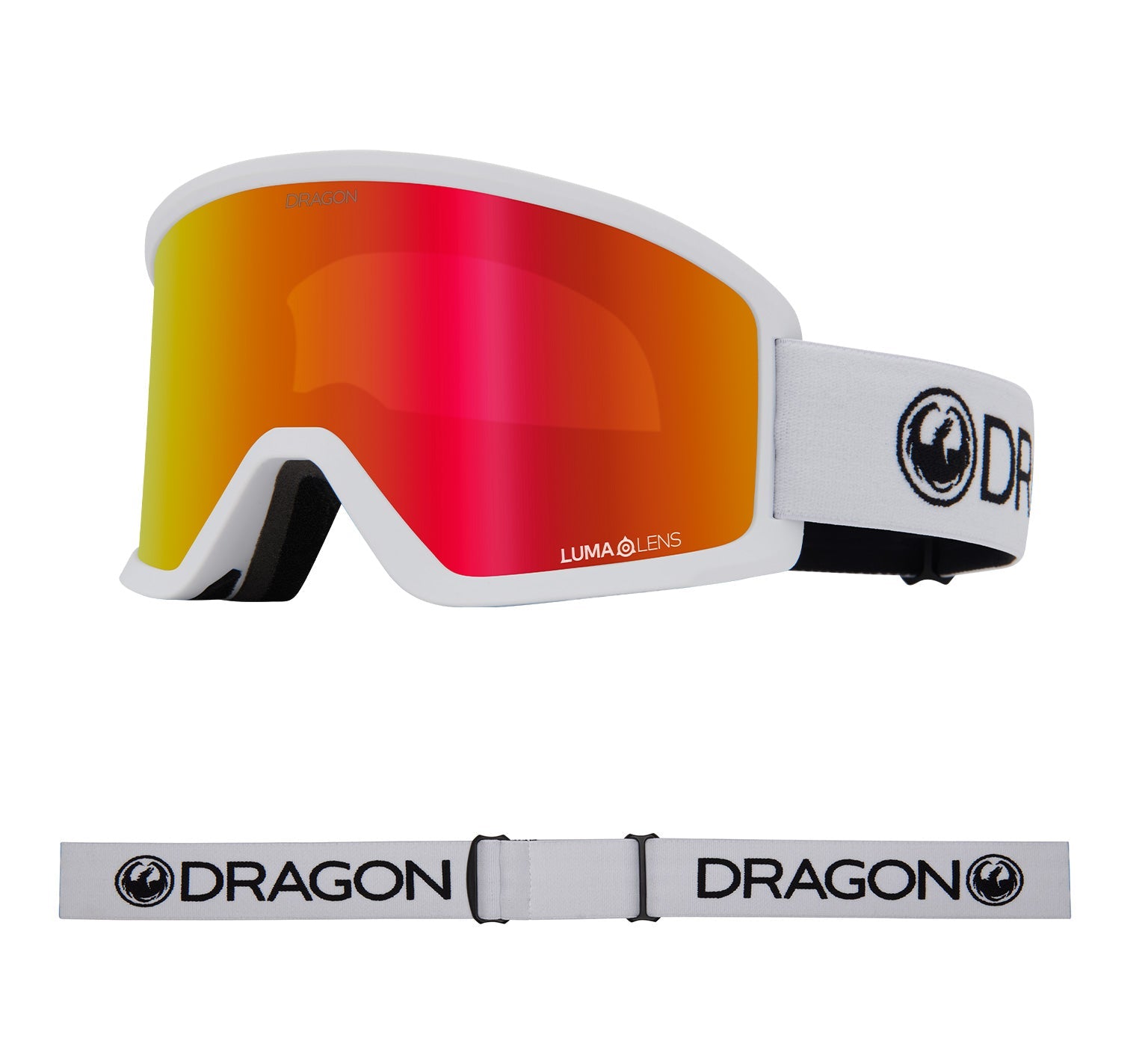 DX3 PLUS OTG - White with Lumalens Red Ionized & Lumalens Light Rose Lens